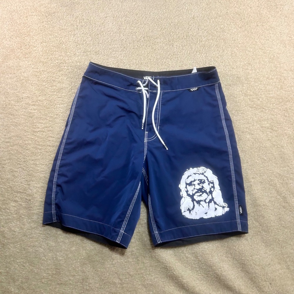 Vans Harry Bryant Board Shorts‎ Mens 28 Blue White Graphic Print Swim Trunks
